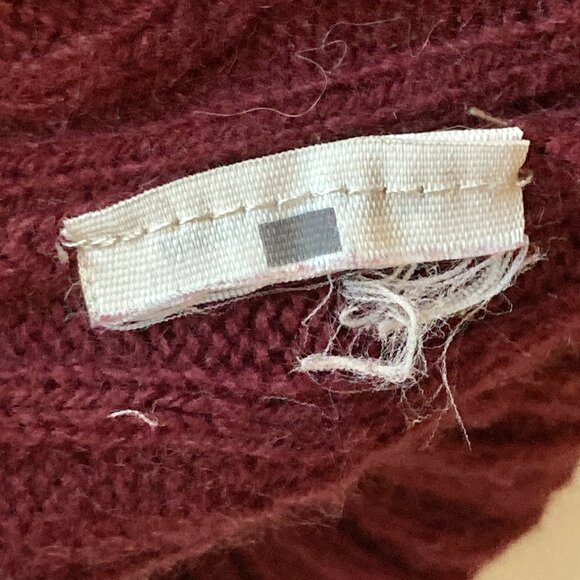Abercrombie Fitch Burgundy Red Cotton Cardigan Sweater Womens Size M Cable Knit - Picture 10 of 16